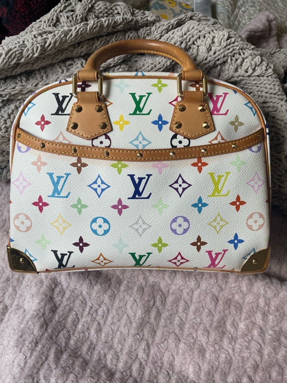 Louis Vuitton White Murikami Monogram Trouville